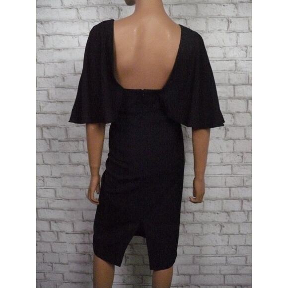 $188 Dress the Population Louisa Flutter Sleeve Crepe Sheath Dress L NWT - Picture 9 of 10